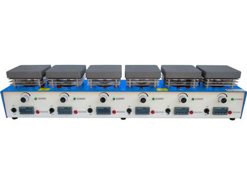 Digital Hotplate magnetic stirrer 115x115mm 6 places 300degC